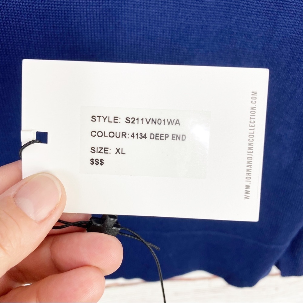 Navy v neck pullover - Picture 8 of 9